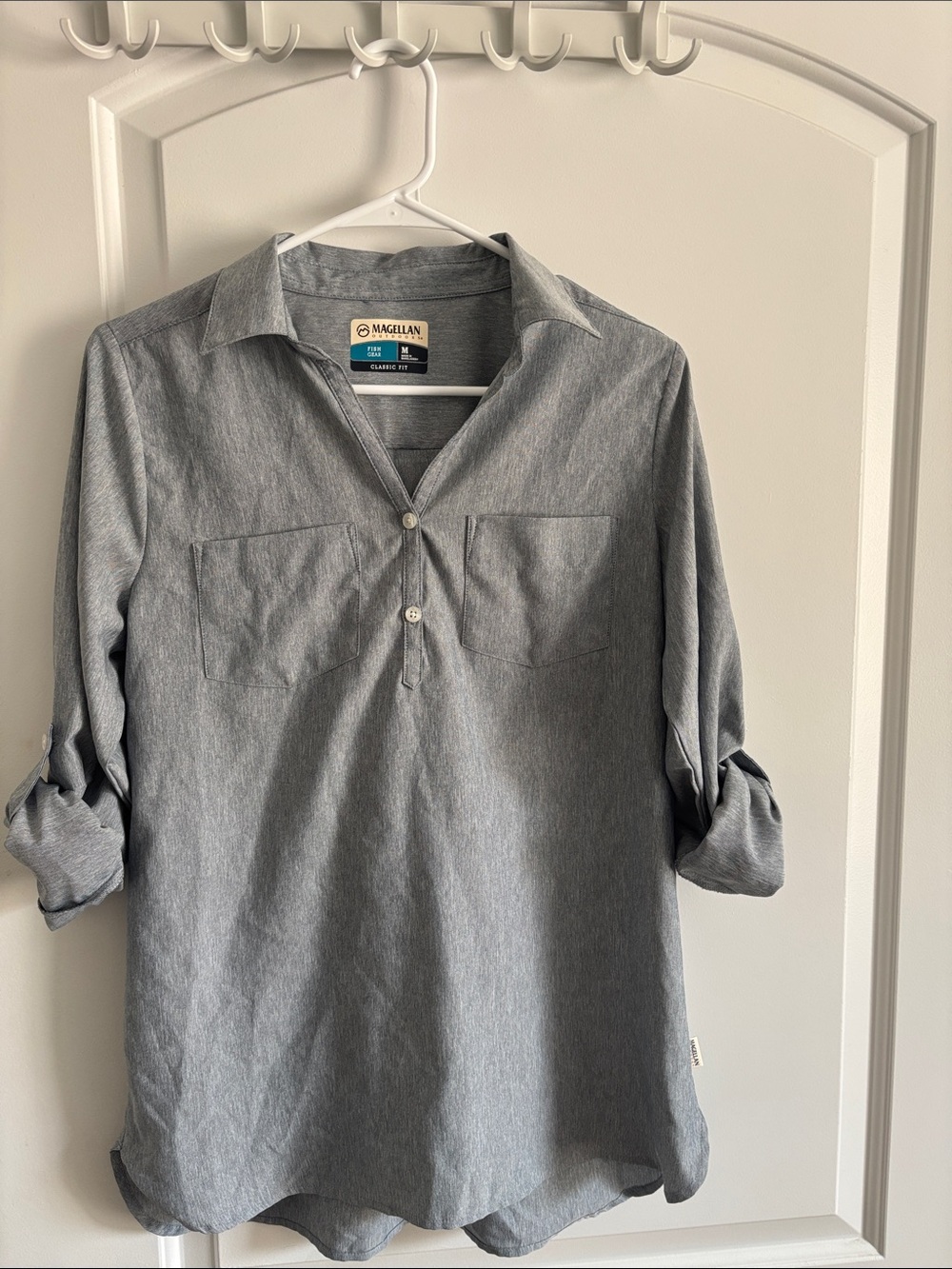 Magellan Outdoors Fish Gear Performance Fishing Shirt Weathered Gray Medium